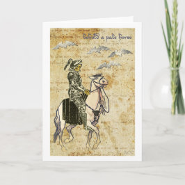 Halloween Black Knight Death Skeleton op paard Kaart