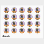 Halloween Black Lab Ronde Sticker (Vel)
