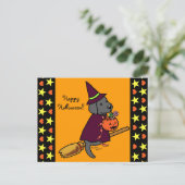 Halloween Black Labrador Cartoon 1 Briefkaart (Staand voorkant)