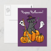 Halloween Black Labrador Cartoon 2 Briefkaart (Voorkant / Achterkant)
