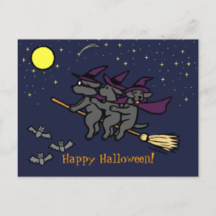 Halloween Black Labrador Riders! Briefkaart