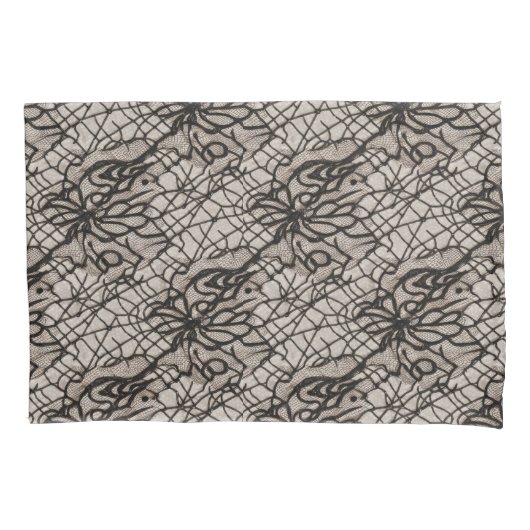 Halloween Black Lace Spider Web Naadloos Kussensloop (Voorkant)