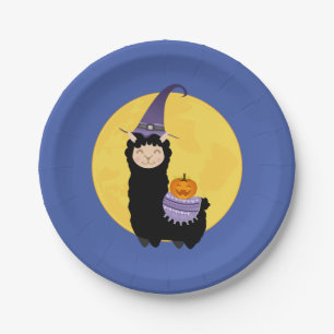 Halloween Black Llama Party Papieren Bordje