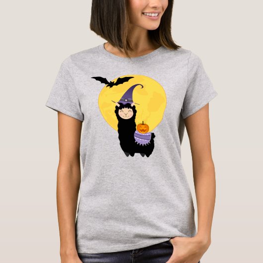 Halloween Black Llama T-shirt (Voorkant)