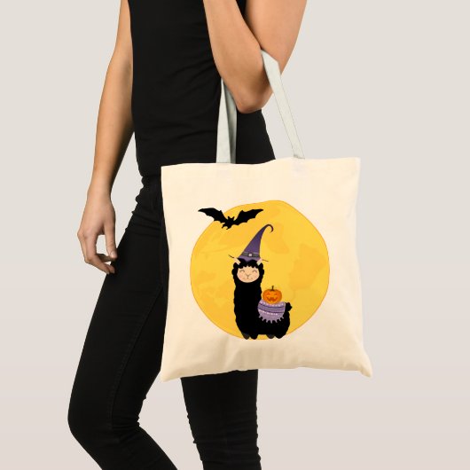 Halloween Black Llama Trick-or-treat Tote Bag (Voorkant (product))
