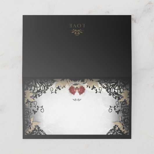 Halloween Black Roos Elegant Blank (Buitenkant ongevouwen)