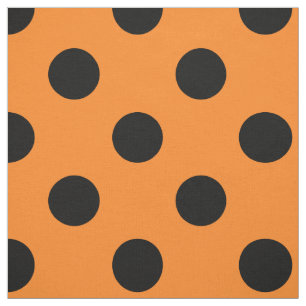 Halloween Black Sinaasappel Polka Dot Stof