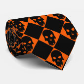 Halloween Black Skull Stropdas (Opgerold)