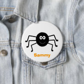 Halloween Black Spider Cute Button (In situ)