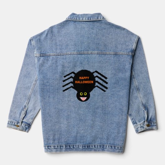 Halloween Black Spider Denim Jacket (Achterkant)