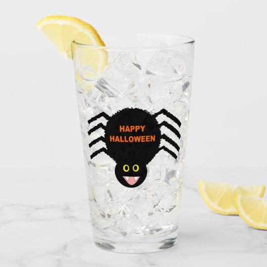 Halloween Black Spider Glas (Voorkant ijs)