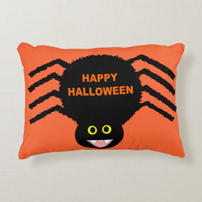 Halloween Black Spider Pillow Accent Kussen (Voorkant)
