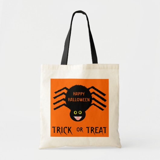 Halloween Black Spider Trick ou sac de traitement (Devant)