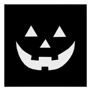 Halloween black white Jack o lantaarnpomkin Perfect Poster