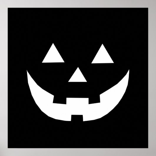 Halloween black white Jack o lantaarnpomkin Poster (Voorkant)