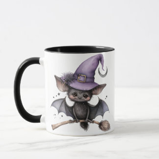 Halloween Black Witch Bat Koffie Mok