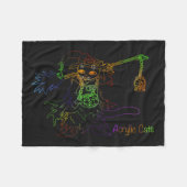 Halloween Black Witch Cat Fleece Deken (Voorkant (Horizontaal))