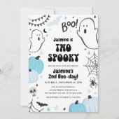 Halloween bleu 2e anniversaire Invitation (Devant)