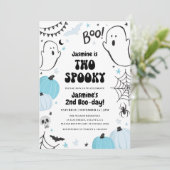 Halloween bleu 2e anniversaire Invitation (Debout devant)