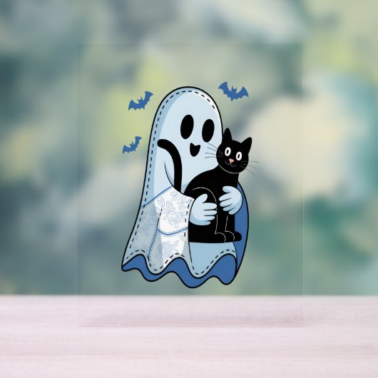 Halloween bleu Denim Ghost et chat (Neutre)