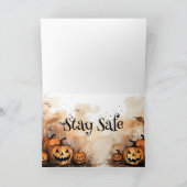 Halloween blijf veilig bedankkaart (Binnen)