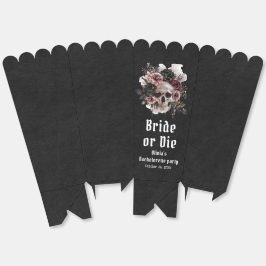 Halloween Bloemenschedel Bruid of Sterf vrijgezell Bedankdoosjes (Ongevouwen)