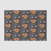 Halloween Bloemenvlinder Spinnenweb Grijs Sinaasap Tissuepapier (Voorkant)