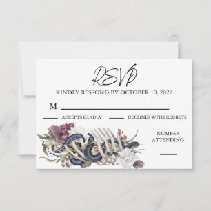 Halloween Bloemrijke Herfst Waterverf Spoken  RSVP Kaartje