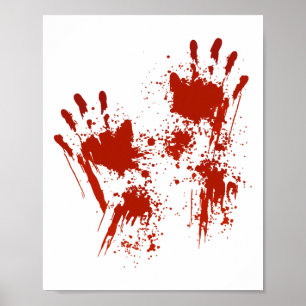 Halloween Blood Hands Costume Zombie Outfit Poster