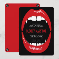 Halloween Bloody Mary Vampier Brunchen Uitnodiging