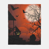 Halloween Bloody Moonlight Nightmare Fleece Deken (Voorkant)