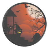 Halloween Bloody Moonlight Nightmare Hockey Puck (Voorkant)
