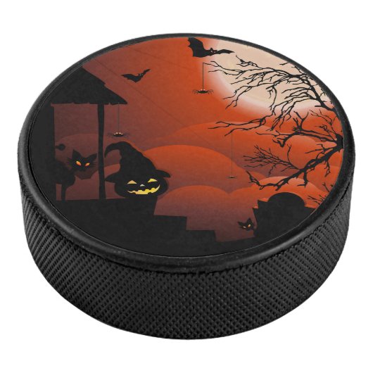 Halloween Bloody Moonlight Nightmare Hockey Puck (3/4)
