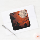 Halloween Bloody Moonlight Nightmare Vierkante Sticker (Envelop)