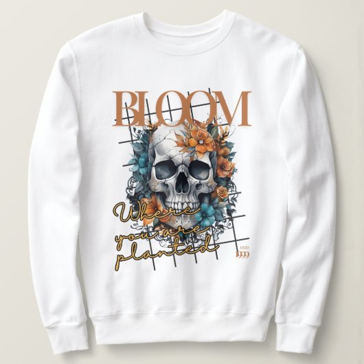 Halloween Bloom Skull Trui (Design voorkant)