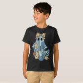 Halloween Blue Denim Ghost Trendy Denim Patchwork T-shirt (Voorkant volledig)