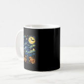 Halloween Blue Jay Sterrennacht Koffiemok (Voorkant links)