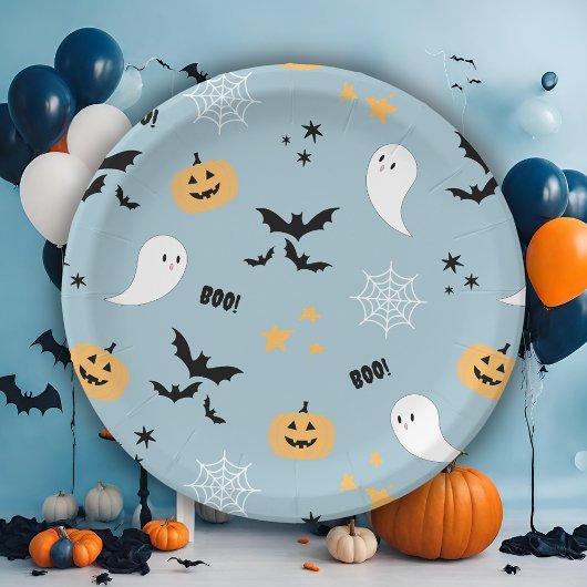 Halloween Blue Papieren Bordje