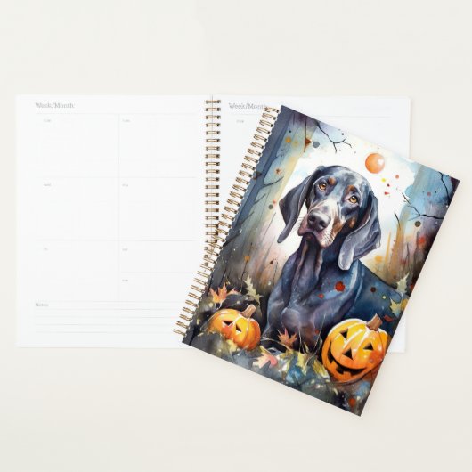 Halloween Bluetick Coonhound avec la peur Citrouil (Devant avec enveloppe)
