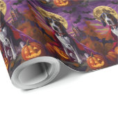 Halloween Bluetick Coonhound Dog Pumpkins eng Cadeaupapier (Rol Hoek)