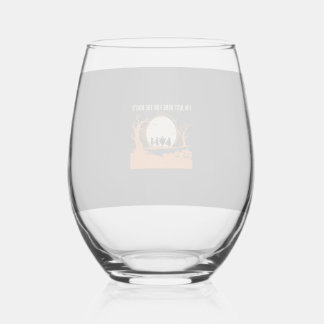 Halloween Boe Geest Silhouet Wijnglas Zonder Voet