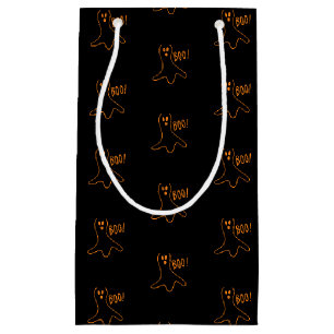 Halloween boe geest zwart oranje patroon klein cadeauzakje