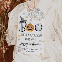 Halloween Boe Hier is een traktatie voor jou label