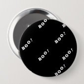 Halloween boe letters op zwart ronde button 4,0 cm (Voorkant /achterkant)