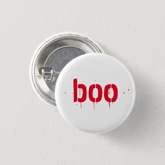 Halloween boe rode stiefpenknop ronde button 3,2 cm (Voorkant /achterkant)
