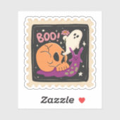  Halloween "Boe!" Skull & Ghost Stamp Sticker (Vel)