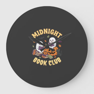 Halloween Boek Club Spook Lezen Pompoen Ontwerp_1 Grote Klok