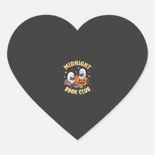 Halloween Boek Club Spook Lezen Pompoen Ontwerp_1 Hart Sticker