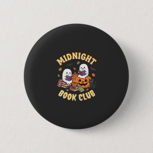 Halloween Boek Club Spook Lezen Pompoen Ontwerp_1 Ronde Button 5,7 Cm