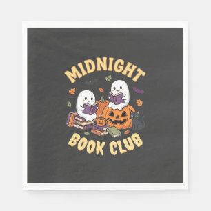 Halloween Boek Club Spook Lezen Pompoen Ontwerp_1 Servet